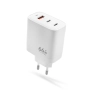 Ładowarka sieciowa 2xUSB-C PD 60W GaN +1xUSB QC3.0 Vidvie PLE266 biała